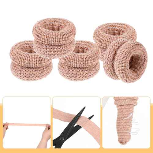 Cotton Bandage Finger Cots, 15 Pcs Breathable Finger Gloves Elastic Thumb Protectors Reusable Fingers Covers for Wounds, Injury, Gardening Work, Kitchen (Skin Color)