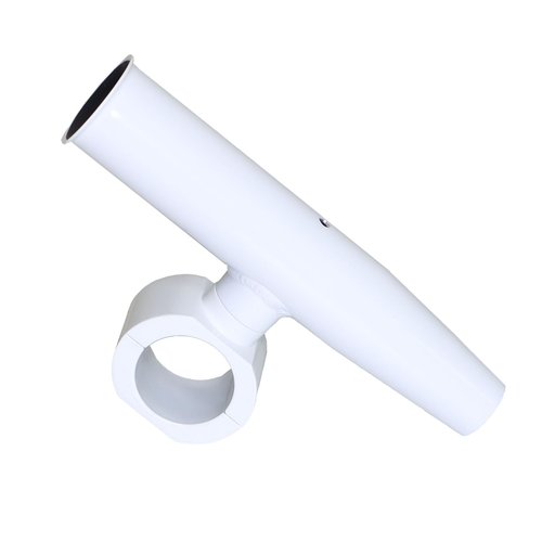 Raider T-Top Rod Holder Aluminum Single clamp on fit 1.5",1.875",2" inch Horizontal or Vertical Fishing Boat Tower/Leaning Post/Rail (1, White)