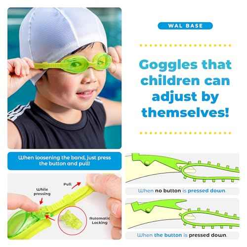 Kids Swimming Goggles, Soft Silicone Rubber, Leak-Proof Durable & Flexible,with Breathable Soft Case