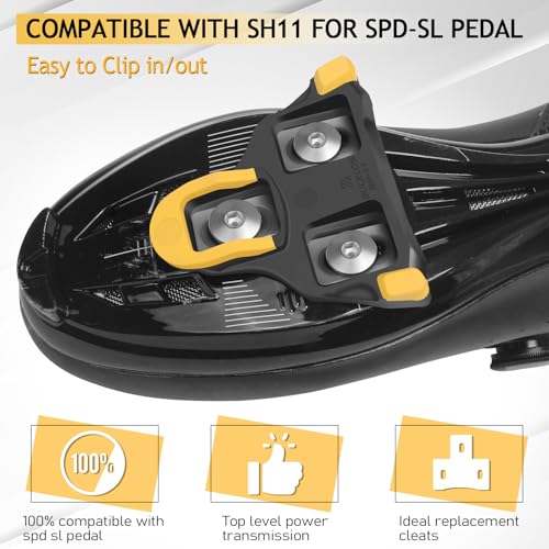BUCKLOS SPD SL Cleats for Road Bike Cycling Shoes Compatible with Shimano SPD-SL Pedals-BH10/BH11/BH12 Float Cleats for Indoor Peloton & Outdoor Bicycle Training