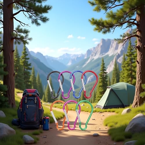 5 Pcs 4" Aluminum Carabiner Clip Big Spring Snap Key Chain Hook for Outdoor Carabeaner Keychain Clip Great for Outdoors Keychains Gear Organization Accessory