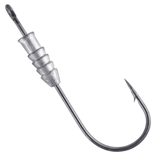 Dr.Fish 20 Pack Weighted Swimbait Hooks, Weighted Fishing Worm Hooks Straight Shank Round Bend Bass Fishing Jig Hook 4/0
