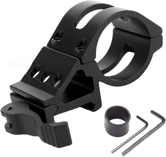 ALONEFIRE Weapon Light Mount Offset Flashlight Mount Picatinny Gun Tactical LED Torch Black for Sports Outdoors Fitness Hunting Fishing Shooting Airsoft Guns Accessories Sights Optics Scope