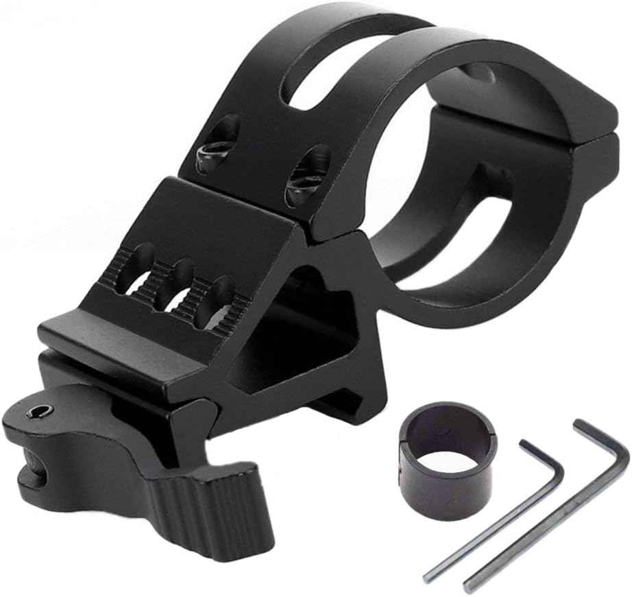 ALONEFIRE Tactical LED Flashlight Mount for Picatinny Rail - Offset Weapon Light for Hunting & Shooting