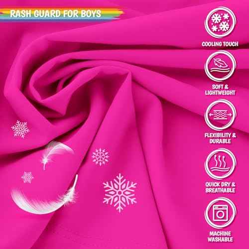 Boy's UPF 50+ Rash Guard Swim Shirts Short Sleeve Sun Protection SPF Fishing Surfing Water Beach Shirts Quick Dry