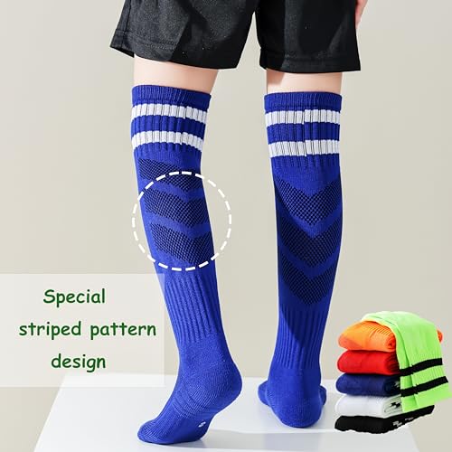 Toddler Boys Soccer Socks 5-7 Years 6 Pack Knee High Athletic Football Socks