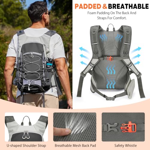 Lightweight 30L Hiking Backpack with Rain Cover - Black, Medium