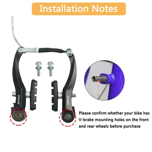 CYSKY Complete Universal Bike Brakes Set, Front and Rear MTB Brake, Inner and Outer Brake Cables and Brake Lever Kit for Mountain Bikes Road Bikes (Black)