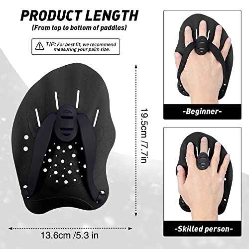 Swimming Paddles for Hands, Swimming Training Hand Paddles with Adjustable Straps, Swim Paddles for Adult Children Unisex Professional Swimming Accessories - 1 Pair