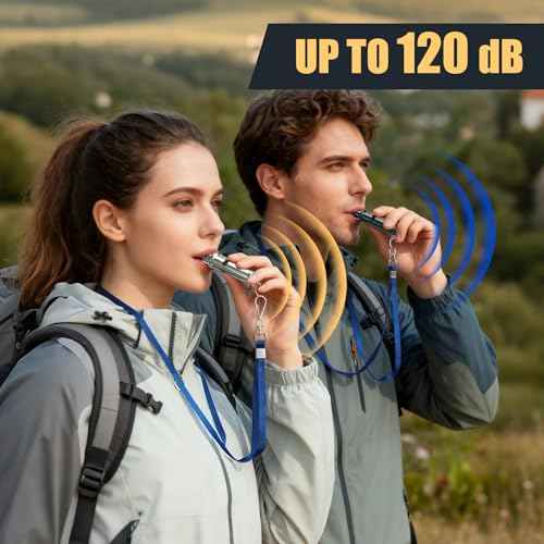 Dual Emergency Whistles (2 Pack) ? 120dB Survival Whistles for Hiking, Camping & Rescue ? Lightweight, Durable, One Silver & One Black
