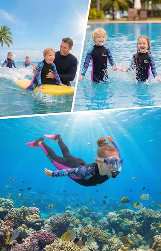 Kids Wetsuit 2.5mm Neoprene Wetsuit for Swimming Surfing - Purple, Size 10