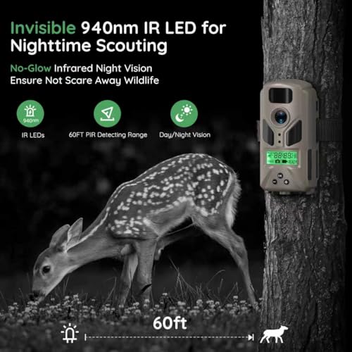 Mini Trail Camera Night Vision Motion Activated 20MP 1080P Grey