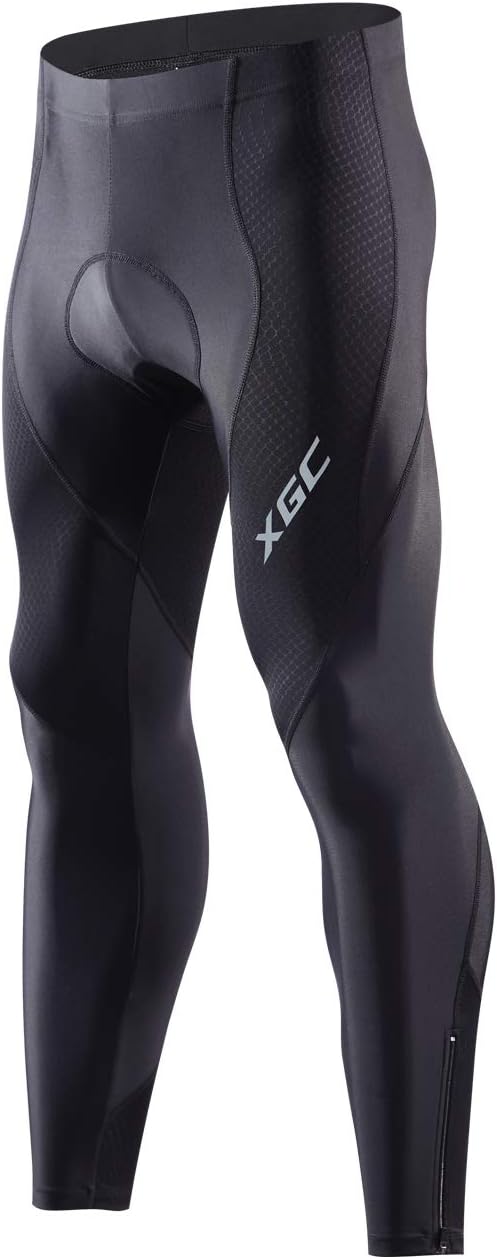 XGC Men's Long Cycling Pants Trousers Bike Pants Trousers Tights Legging with 4D Sponge Padded