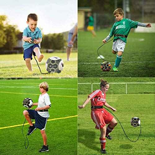 Soccer/Volleyball/Rugby Trainer, Football Kick Throw Solo Practice Training Aid Control Skills Adjustable Waist Belt for Kids Adults