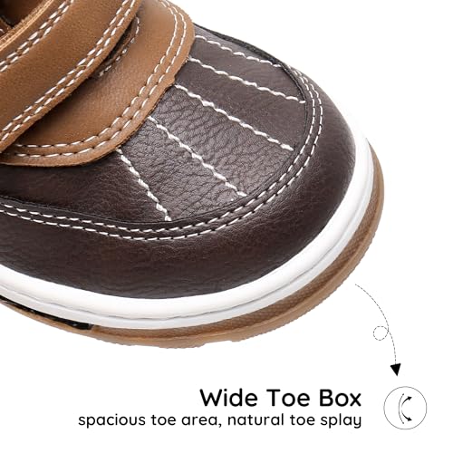 Toddler Boys Girls Ankle Boots - Fall & Winter Shoes, Dark Brown 6