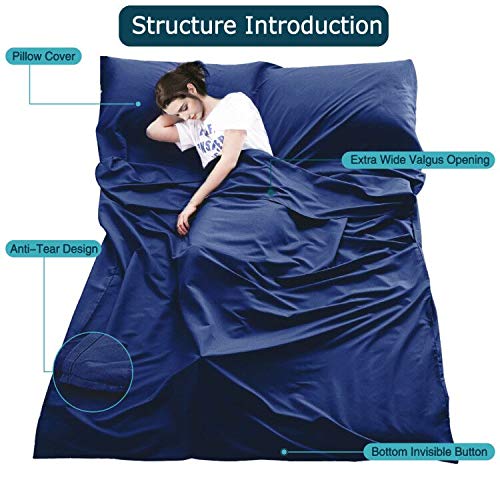 MeiLiMiYu Sleeping Bag Liner, Portable Sleep Sack Lightweight Dirt-Proof Hotel Sheet for Adult