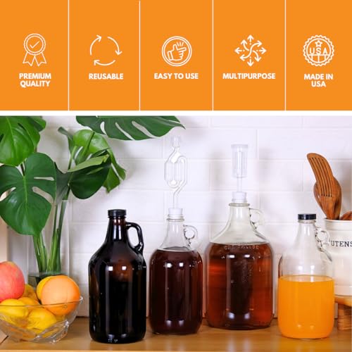 1 Pack Half-Gallon Glass Jug Set with Polyseal Cap - Multipurpose Liquid Storage, Water & Juice Dispenser