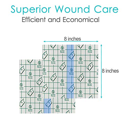 8x8 Inch Waterproof Shower Cover Shields for Dialysis Port - Pack of 50