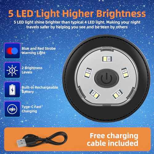 Unisex LED Beanie with Light,3 Adjustable Brightness Levels,Rechargeable Winter Hat for Outdoor Activities