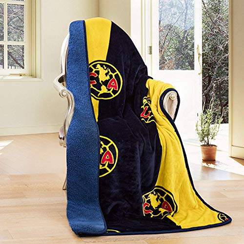 Club America Silk Touch Sherpa Lined Throw Blanket 50x60 - Fan Decor