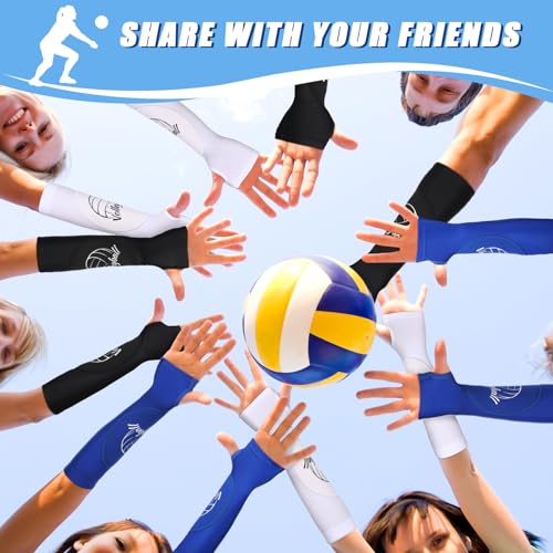 Sports Volleyball Arm Sleeves Set - Blue & Black, M-12 Inch, 3 Pairs