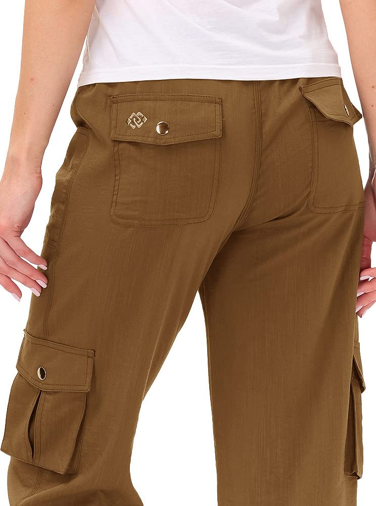Womens Hiking Cargo Shorts Dry Fit Stretch Athletic Shorts with Pockets Yellow 1