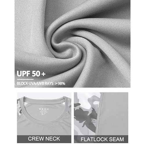 FISHEAL Long Sleeve Fishing Shirts for Men, UPF 50+ Camo Sun Protection Rash Guard, UV Shirt for Swimming Hunting Outdoor