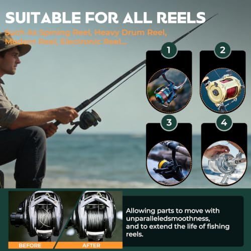 Fishing Reel Care Kit with Needle Oil & Grease - 1.9oz Variation