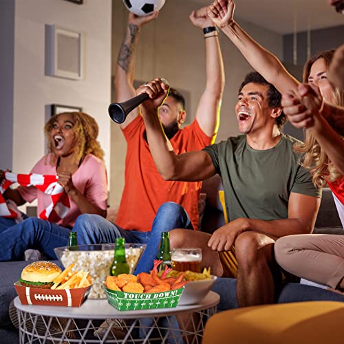Football Party Serving Trays Set of 100 - Disposable Snack Plates for Sports Events