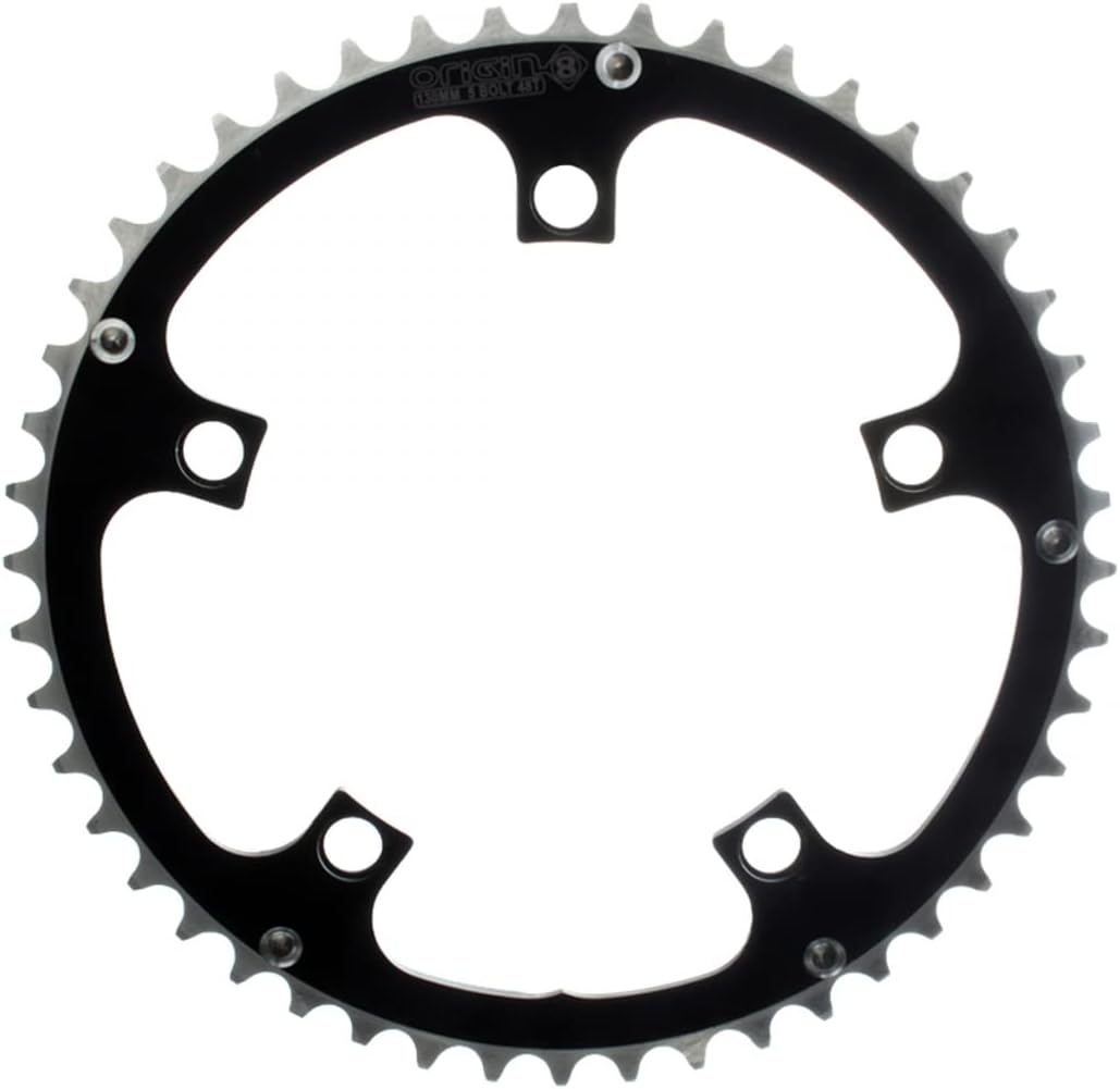 Origin8 Alloy Ramped Chainrings, Black/Silver