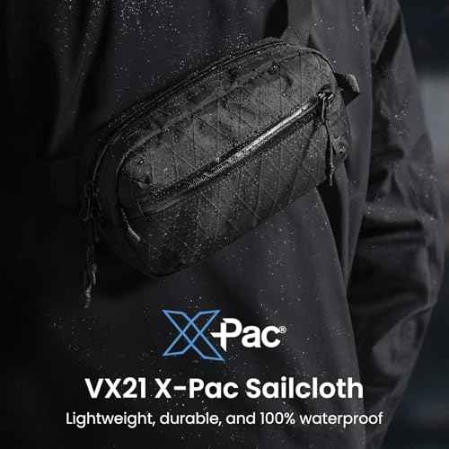 tomtoc 1.5L X-Pac Sling Bag with RFID Blocking, Crossbody Bag Minimalist Chest Shoulder Pack for Men/Women, Water-resistant Lightweight Casual Funny Pack for Travel, Daily Commute