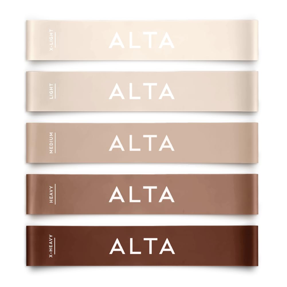 ALTA Mini Loop Bands for Exercise - Premium Durable Latex - Small Resistance Bands for Women, Booty Bands for Working Out, Leg Stretch Loops for Physical Therapy, Pilates Exercise Mini Bands Set