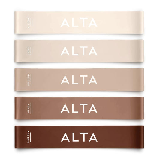 ALTA Mini Loop Bands for Exercise - Premium Durable Latex - Small Resistance Bands for Women, Booty Bands for Working Out, Leg Stretch Loops for Physical Therapy, Pilates Exercise Mini Bands Set