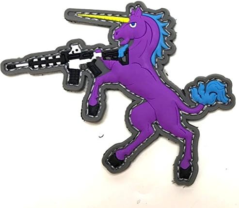 Tactical Unicorn PVC Morale Patch 3"T x 4.5"W Purple and Cotton Candy Blue