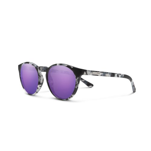 Suncloud Metric Polarized Sunglasses – 100% UV Protection – Comfortable Fit, Trendy Design – for Men & Women – Matte Ice Tortoise + Polarized Purple Mirror Lenses