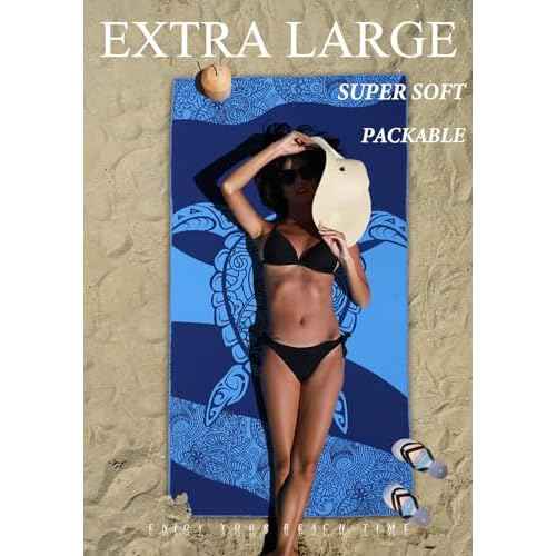 2 Pack Microfiber Lightweight Thin Beach Towel Sand Free Quick Dry Super Absorbent Large Towels for Swimming Pool Yoga Gym Travel Vacation Beach Accessories Essentials