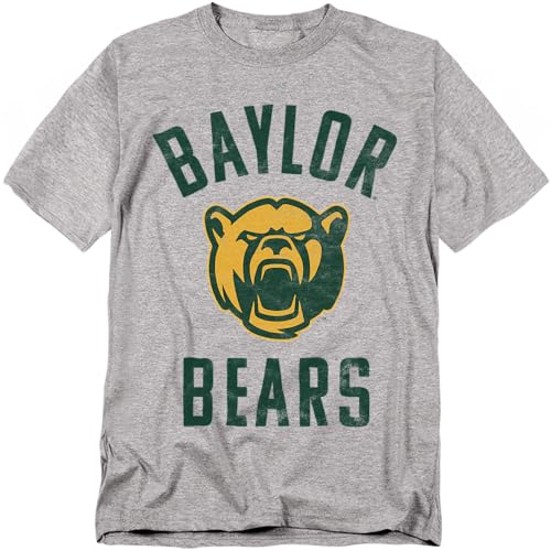 Baylor University Bears Logo Unisex Adult T-Shirt - Large, Athletic Heather