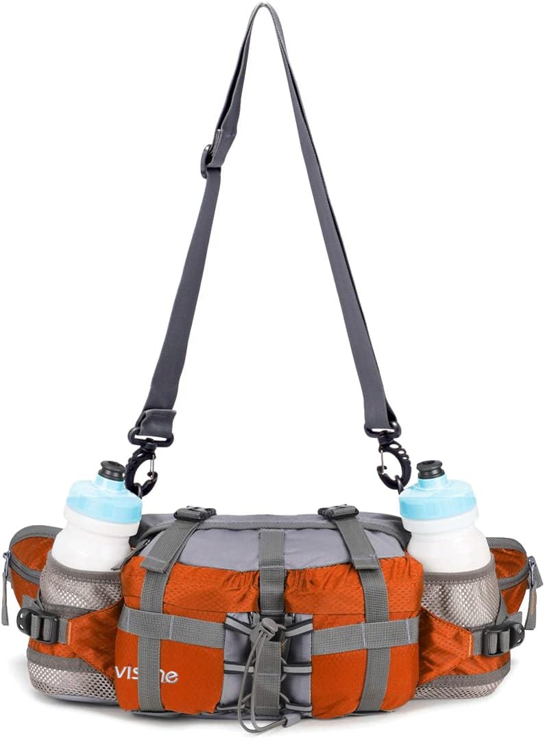 Outdoor Fanny Pack Hiking Fishing Waist bag 2 Water Bottle Holder Lumbar Pack
