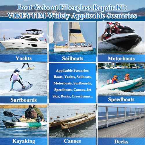 Marine Fiberglass Repair Kit (Color Match), 3.5oz/100g Gel Coat Repair Kit for Boats, Fiberglass Repair Fix Holes, Chips, Deep Cracks, Ceramic, Porcelain Fiberglass Filler