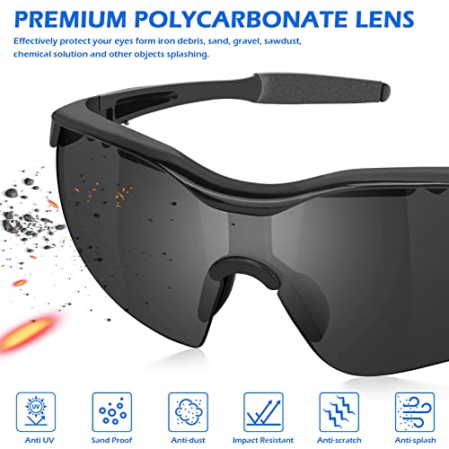 OXG 12 Pack Anti Fog Safety Glasses for Men, Grey Protective Eyewear