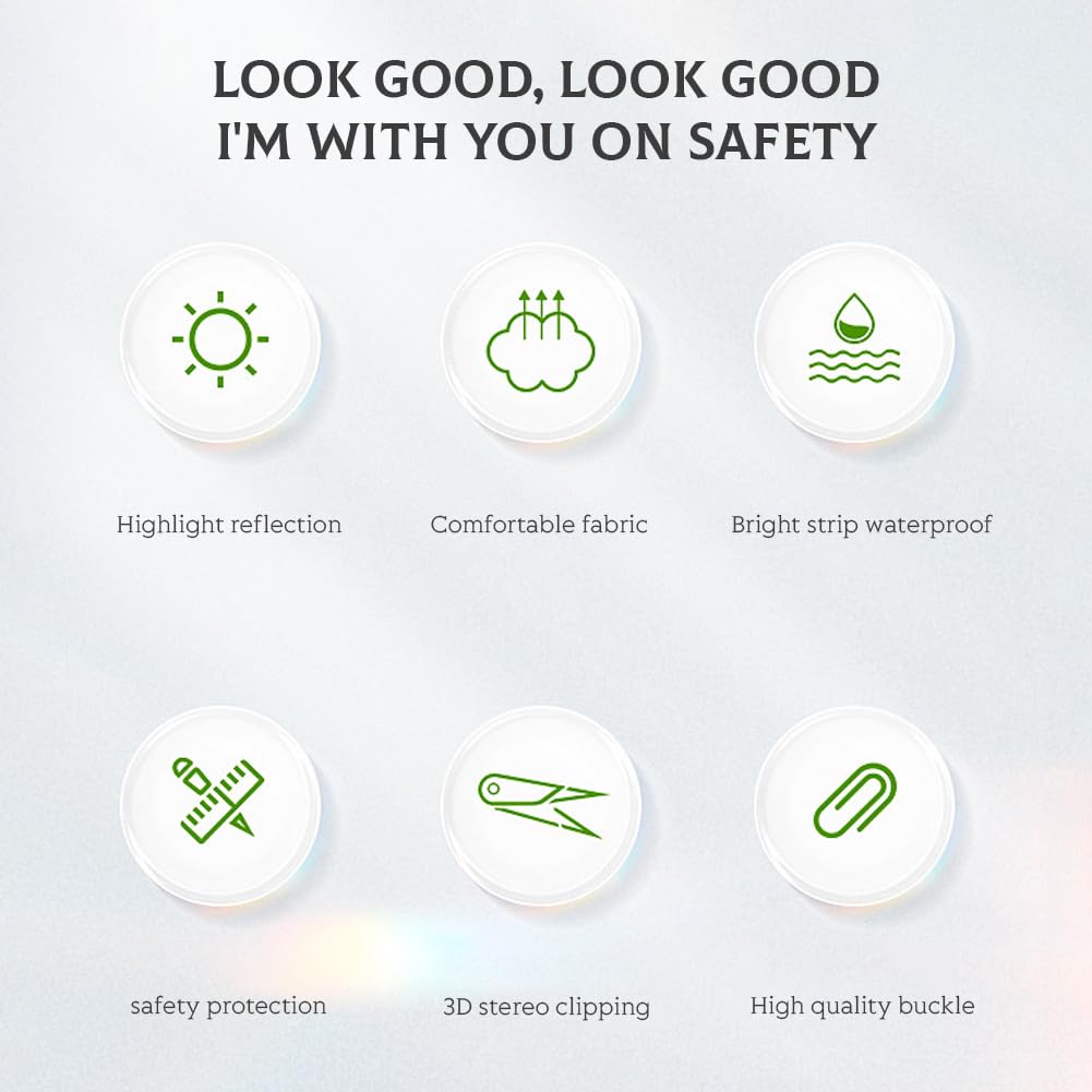 Glomora Reflective Vest Running Gear, High Visibility Adjustable Safety Vest for Walking Running Cycling, Safety Vest Adjustable for Men Women Kids