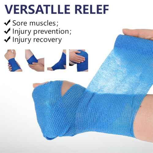 Ice Tape Self Sticking Ice Wrap 2 Pcs Instant Cooling Tape Compression Elasticated Cold Bandage Athletic Muscle Bandages for Pain and Swelling 10cm x 4.5m
