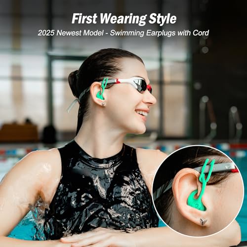 Multicolored Waterproof Reusable Silicone Swim Ear Plugs - 4 Pairs for Adults & Teens