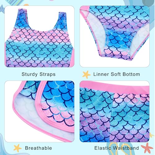 Toddler Girls One-Piece Swimsuit Bathing Suit with Shorts - Pink 4-5T