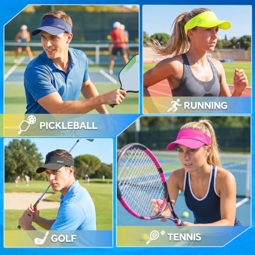 Sun Visor Hat Women Men Lightweight Wicking Stretchy Cap for Golf Tennis Running White