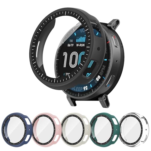 6-Pack Compatible Amazfit Active Max Case with Tempered Glass Screen Protector - Colorful Shockproof Protective Cover
