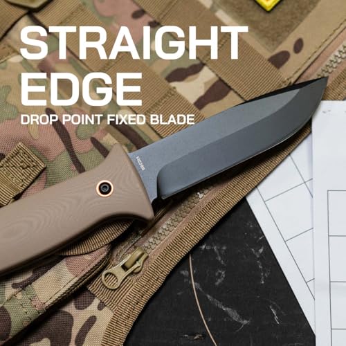 Fixed Blade Knife 4.5 Inch Full Tang Blade with G10 Handle and Kydex Sheath - Flat Dark Earth Variation