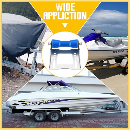 8 Inch Boat Trailer Keel Roller Assembly Kit with Galvanized Bracket and TPU Roller