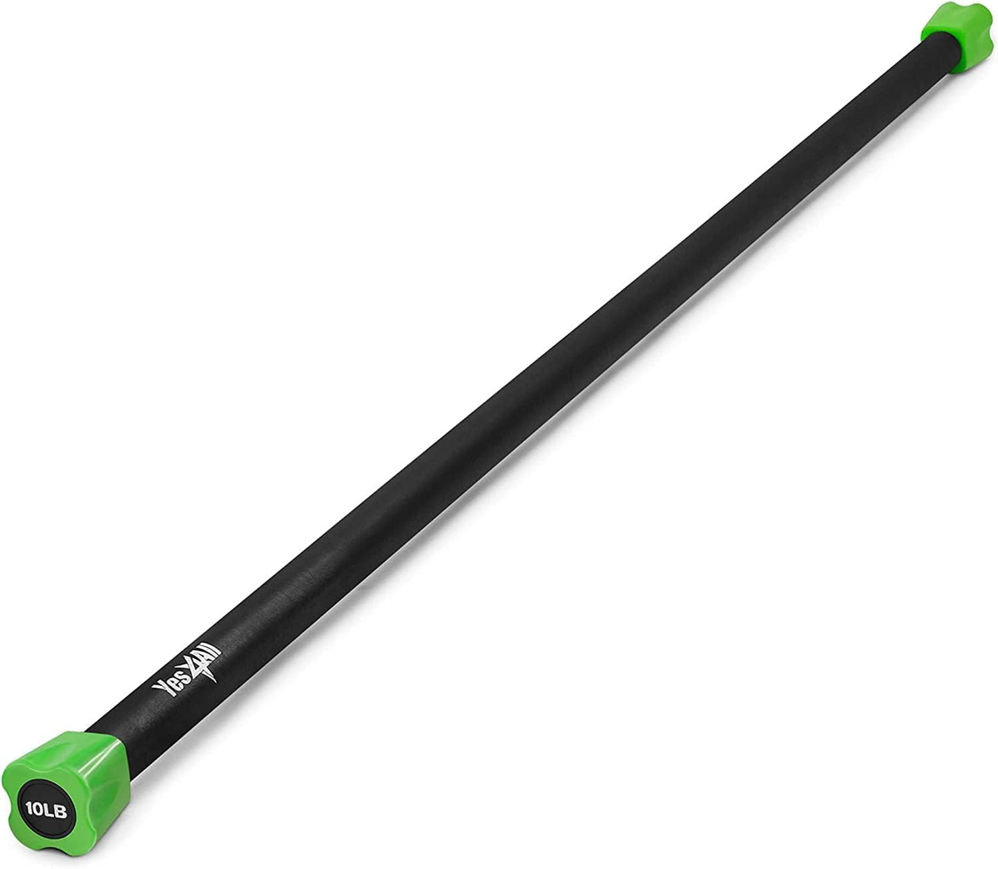Yes4All Total Body Workout Weighted Bar, Resistance Band Bar, Racks for Strength Training, Exercise Bar for Yoga in Home and Gym - Single/Combo