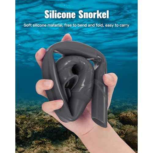W WSTOO Adults Diving Snorkel Breathing Tube Silicone Flexible Foldable Snorkel Anti-Drop for Freediving Swim Training,Diving and Scuba Diving,Easy to Carry for Travel